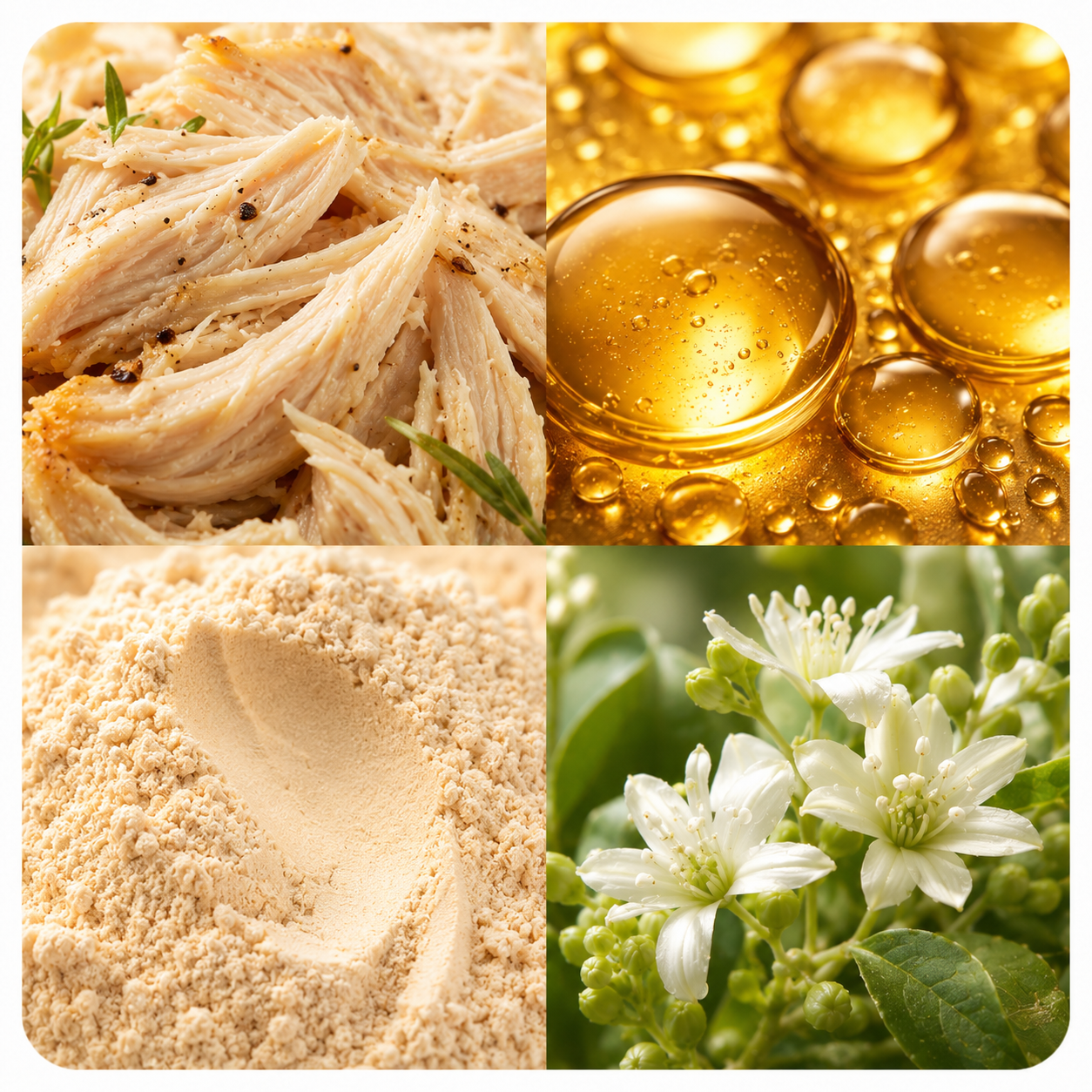 Ingredientes que trabalham em conjunto para um cuidado mais completo